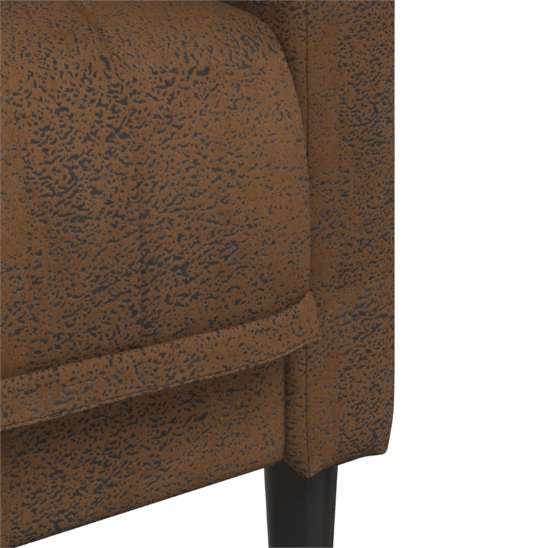 Bowery Hill Modern / Contemporary Sofa in Brown Faux Suede Leather