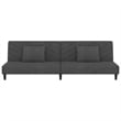 Bowery Hill Contemporary Metal 2-Seater Sofa Bed in Dark Gray Polyester