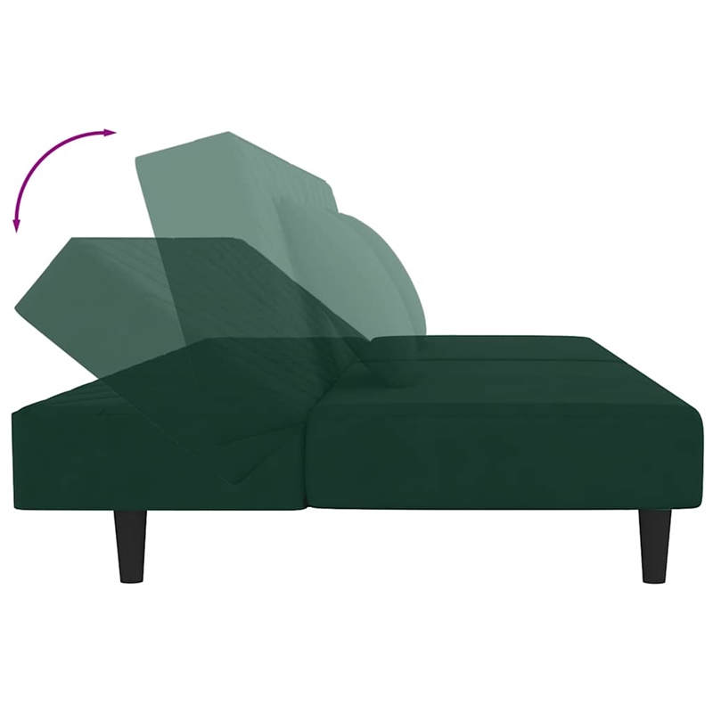 Bowery Hill Modern / Contemporary Sofa Bed in Dark Green Velvet