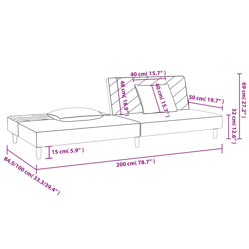 Bowery Hill Modern / Contemporary Sofa Bed in Black Polyester