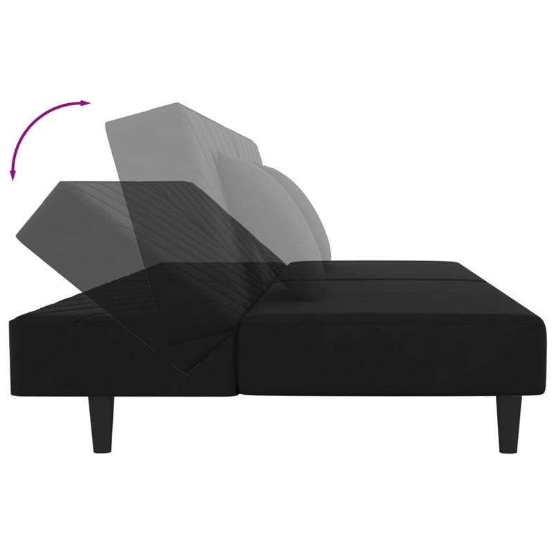 Bowery Hill Modern / Contemporary Sofa Bed in Black Polyester