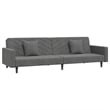 Bowery Hill Contemporary 2-Seater Sofa Bed in Dark Grey Polyester Velvet