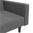 Bowery Hill Contemporary 2-Seater Sofa Bed in Dark Grey Polyester Velvet