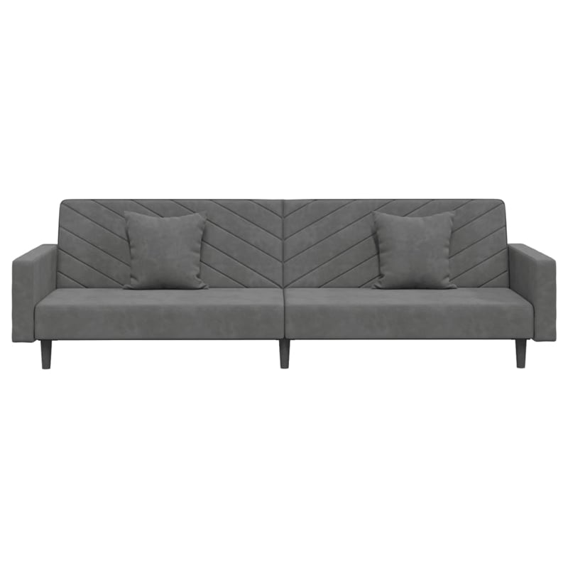 Bowery Hill Contemporary 2-Seater Sofa Bed in Dark Grey Polyester Velvet