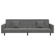 Bowery Hill Contemporary 2-Seater Sofa Bed in Dark Grey Polyester Velvet