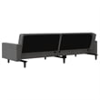 Bowery Hill Contemporary 2-Seater Sofa Bed in Dark Grey Polyester Velvet