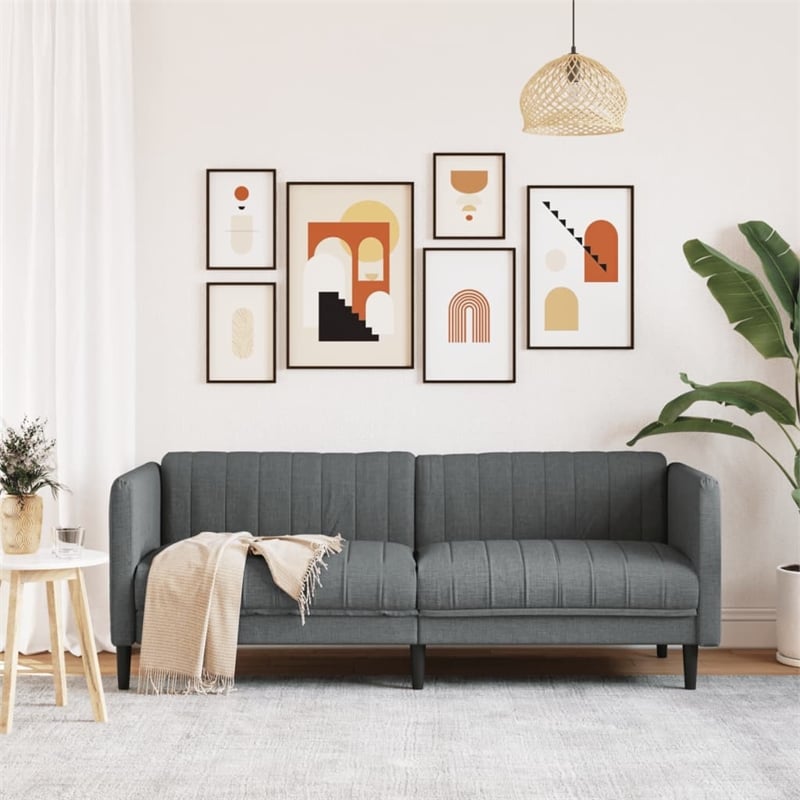 Bowery Hill Modern / Contemporary Sofa in Dark Grey Polyester