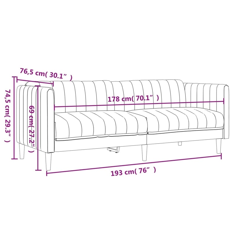 Bowery Hill Modern / Contemporary Sofa in Dark Grey Polyester