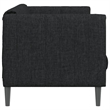 Bowery Hill 3-Seater Rectangular Durable Sofa in Black Polyester
