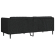 Bowery Hill 3-Seater Rectangular Durable Sofa in Black Polyester