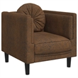 Bowery Hill Contemporary Single Sofa Chair in Brown Faux Suede Leather
