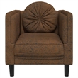 Bowery Hill Contemporary Single Sofa Chair in Brown Faux Suede Leather