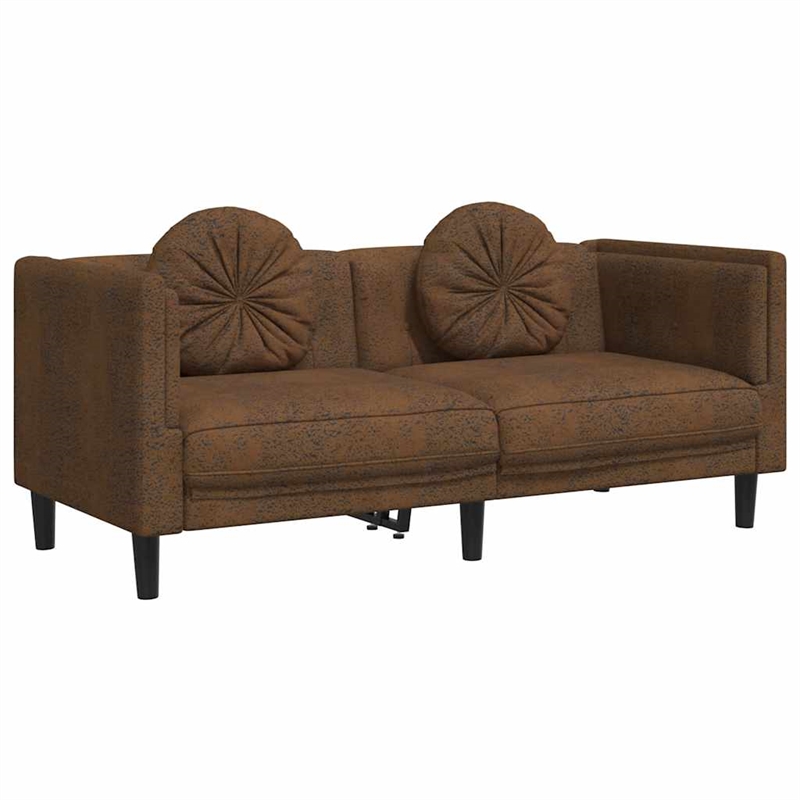 Bowery Hill Modern / Contemporary Sofa in Brown Faux Suede Leather