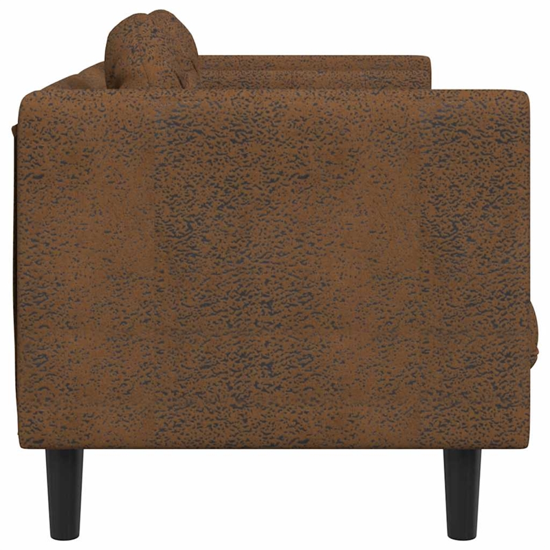 Bowery Hill Modern / Contemporary Sofa in Brown Faux Suede Leather