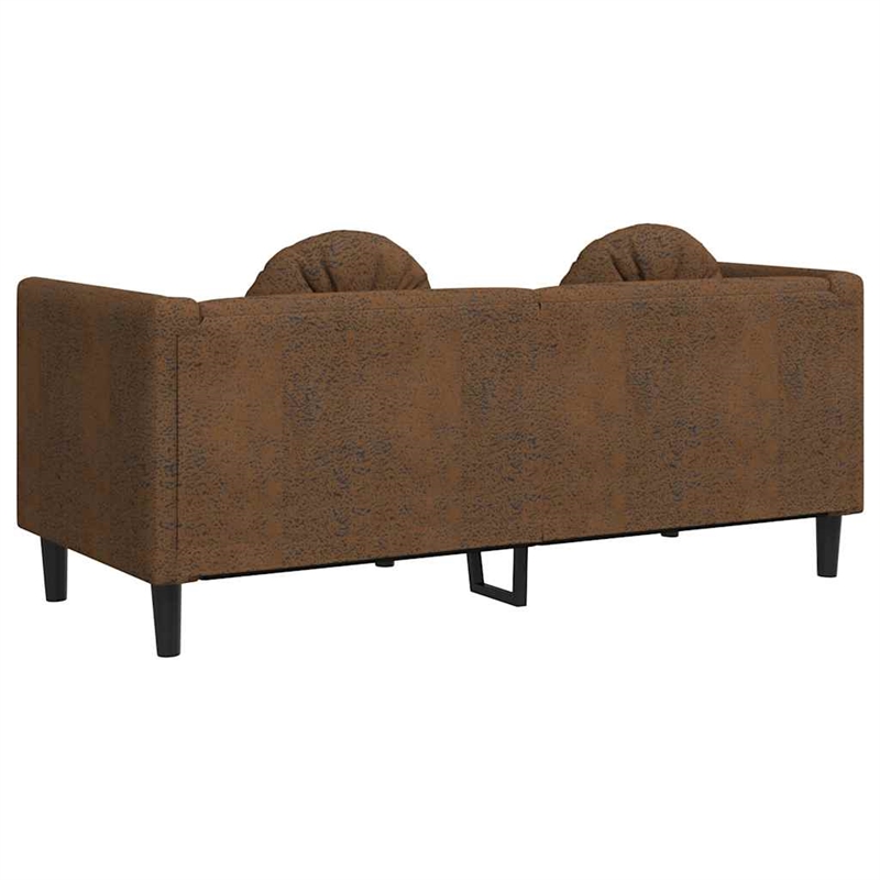 Bowery Hill Modern / Contemporary Sofa in Brown Faux Suede Leather