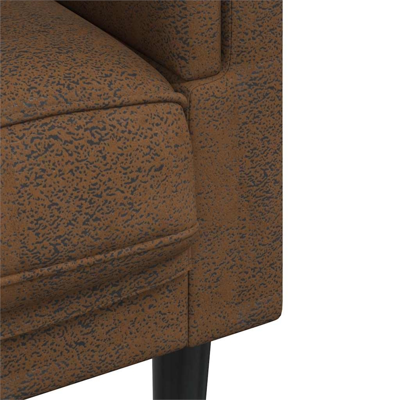 Bowery Hill Modern / Contemporary Sofa in Brown Faux Suede Leather