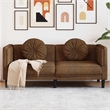 Bowery Hill Modern / Contemporary Sofa in Brown Faux Suede Leather