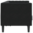 Bowery Hill Contemporary Chesterfield Sofa in Black Polyester Velvet