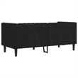Bowery Hill Contemporary Chesterfield Sofa in Black Polyester Velvet