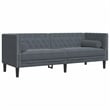 Bowery Hill Contemporary Chesterfield Sofa in Dark Gray Velvet