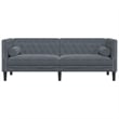 Bowery Hill Contemporary Chesterfield Sofa in Dark Gray Velvet