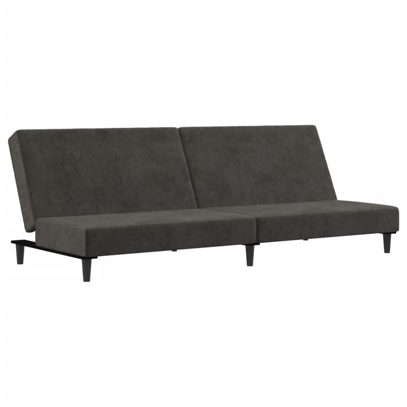 Bowery Hill Contemporary Sofa Bed in Dark Gray Polyester Velvet