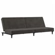 Bowery Hill Contemporary Sofa Bed in Dark Gray Polyester Velvet