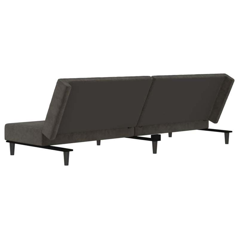 Bowery Hill Contemporary Sofa Bed in Dark Gray Polyester Velvet