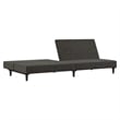 Bowery Hill Contemporary Sofa Bed in Dark Gray Polyester Velvet