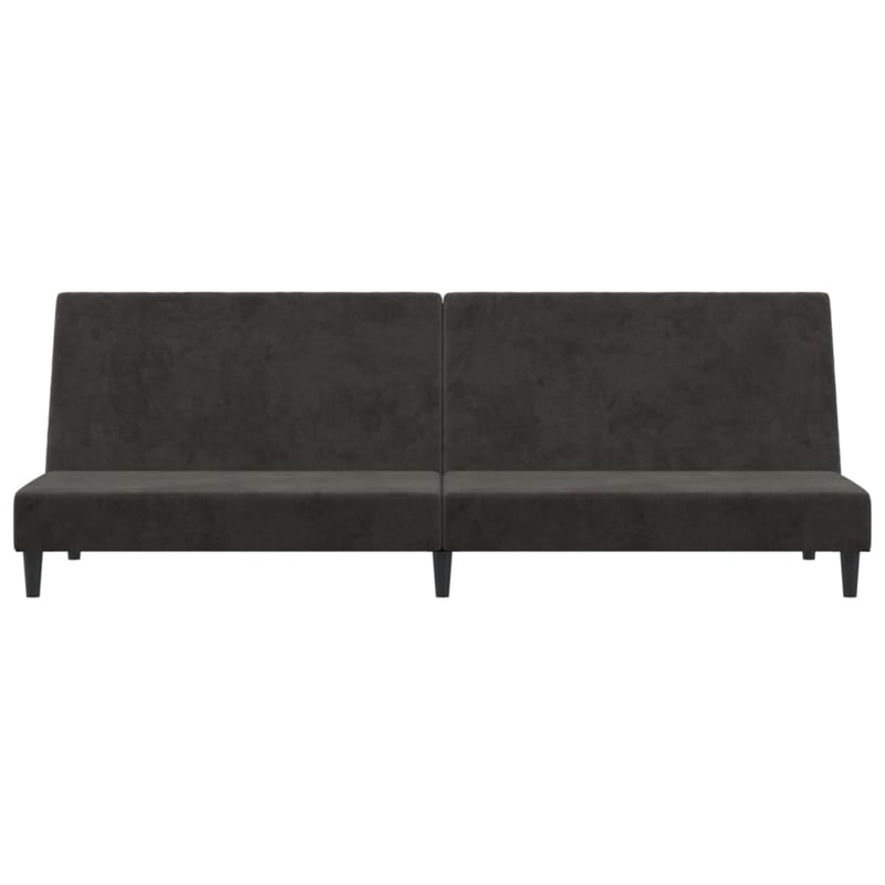 Bowery Hill Contemporary Sofa Bed in Dark Gray Polyester Velvet