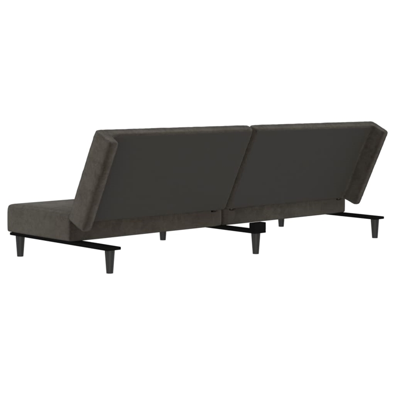 Bowery Hill Contemporary Sofa Bed in Dark Gray Polyester Velvet