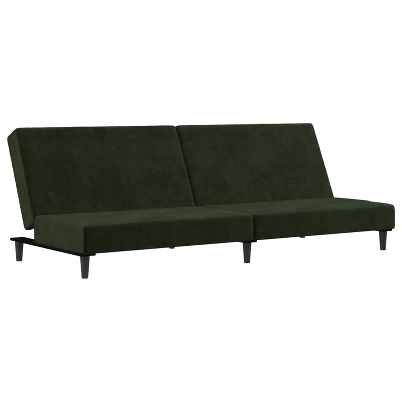 Bowery Hill Contemporary Sofa Bed in Dark Green Polyester Velvet