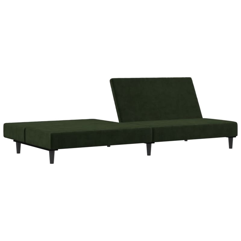 Bowery Hill Contemporary Sofa Bed in Dark Green Polyester Velvet