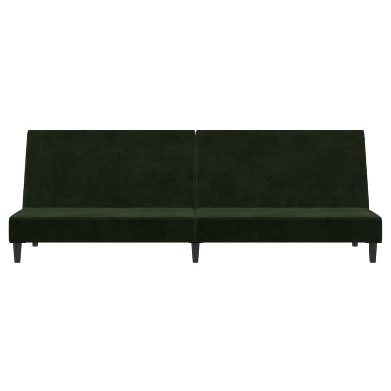 Bowery Hill Contemporary Sofa Bed in Dark Green Polyester Velvet