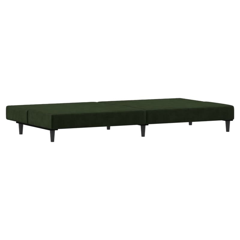 Bowery Hill Contemporary Sofa Bed in Dark Green Polyester Velvet