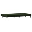 Bowery Hill Contemporary Sofa Bed in Dark Green Polyester Velvet