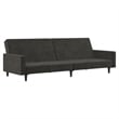 Bowery Hill Contemporary 2-Seater Sofa Bed in Dark Grey Polyester Velvet