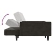 Bowery Hill Contemporary 2-Seater Sofa Bed in Dark Grey Polyester Velvet