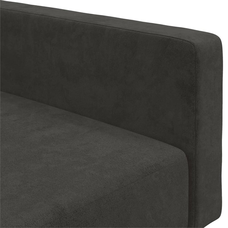 Bowery Hill Contemporary 2-Seater Sofa Bed in Dark Grey Polyester Velvet