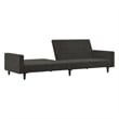 Bowery Hill Contemporary 2-Seater Sofa Bed in Dark Grey Polyester Velvet