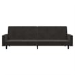 Bowery Hill Contemporary 2-Seater Sofa Bed in Dark Grey Polyester Velvet
