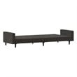 Bowery Hill Contemporary 2-Seater Sofa Bed in Dark Grey Polyester Velvet