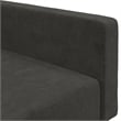 Bowery Hill Contemporary 2-Seater Sofa Bed in Dark Grey Polyester Velvet