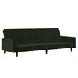 Bowery Hill Contemporary Standard Sofa Bed in Dark Green Velvet