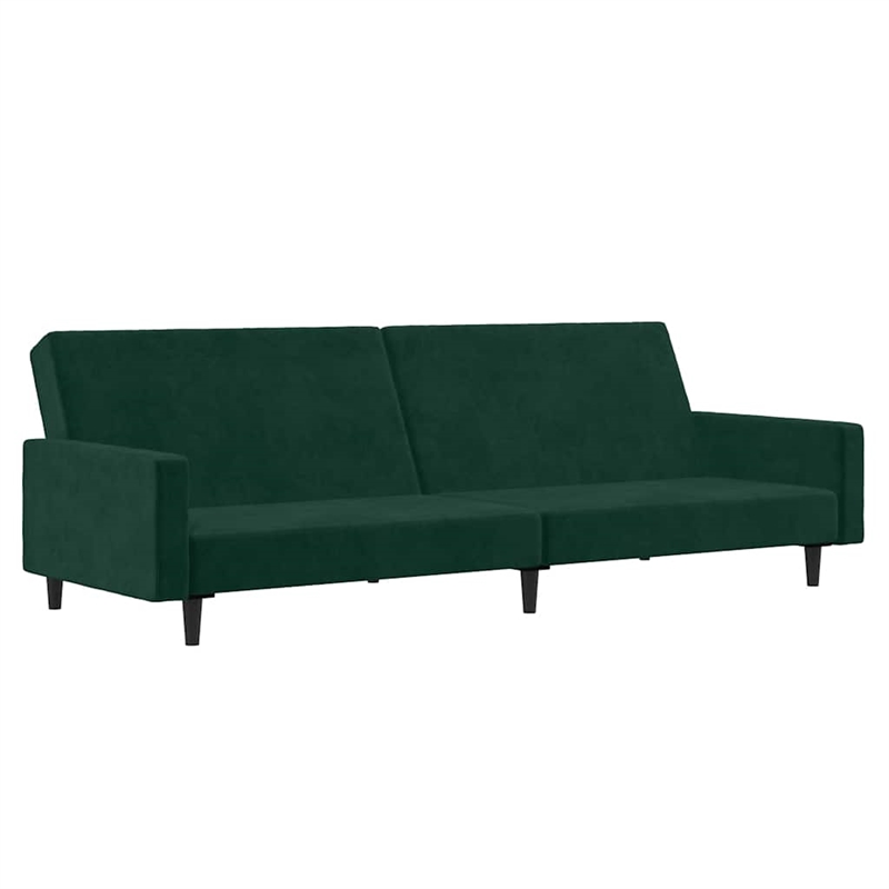 Bowery Hill Contemporary Standard Sofa Bed in Dark Green Velvet