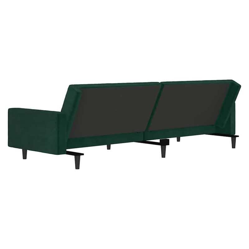 Bowery Hill Contemporary Standard Sofa Bed in Dark Green Velvet