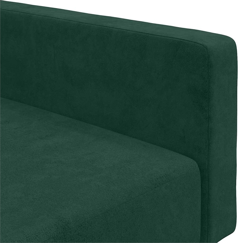 Bowery Hill Contemporary Standard Sofa Bed in Dark Green Velvet
