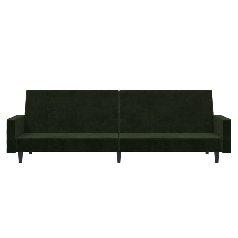 Bowery Hill Contemporary Standard Sofa Bed in Dark Green Velvet