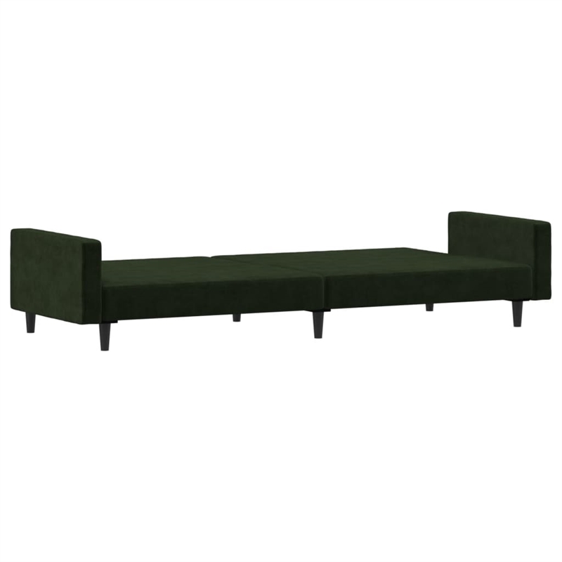 Bowery Hill Contemporary Standard Sofa Bed in Dark Green Velvet