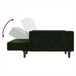 Bowery Hill Contemporary Standard Sofa Bed in Dark Green Velvet
